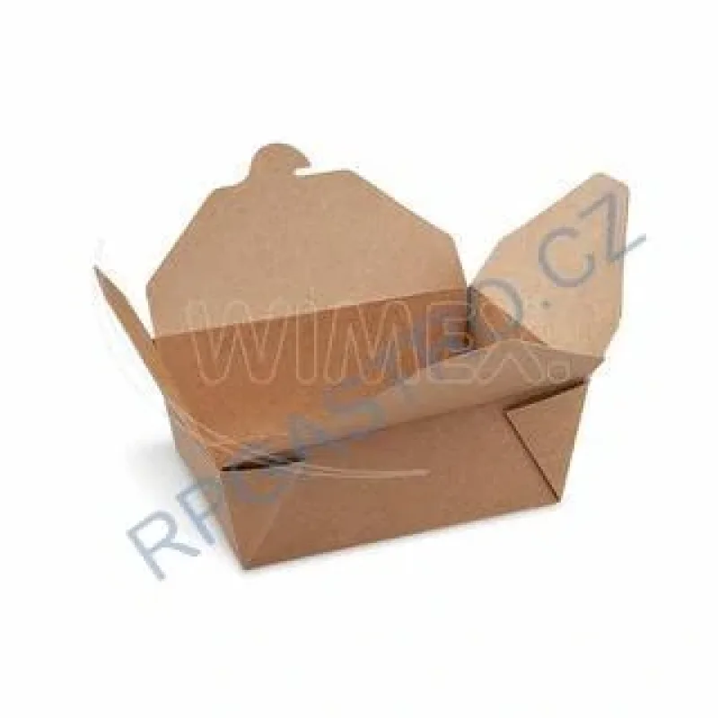 Food box (PAP/PE) nepromastitelný kraft `S` 110 x 89 mm 700ml [50 ks](48620)