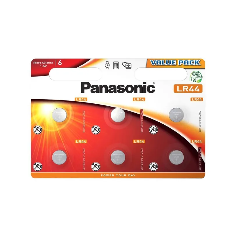 Panasonic knoflíková baterie LR44EL/ 6BP (Blistr 6 ks) 330080,10