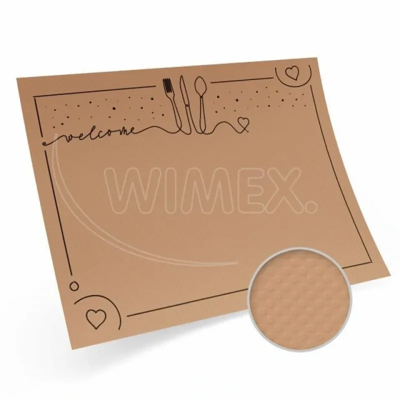Papírové prostírání "welcome" kraft 40 x 30 cm [200 ks] (70125)