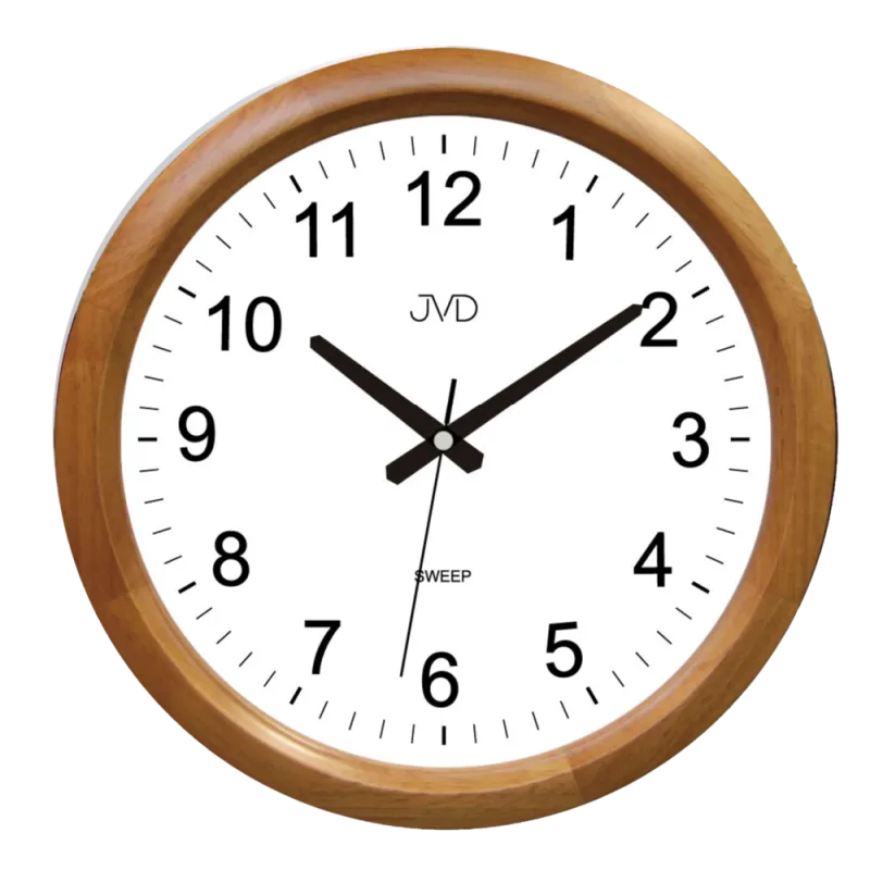 JVD Netikající tiché dřevěné nástěnné hodiny JVD NS8017.3