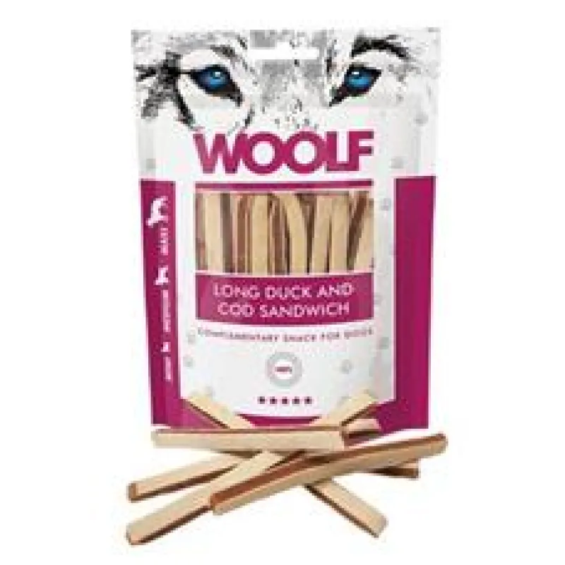 WOOLF pochoutka soft duck and cod sandwich long 100g