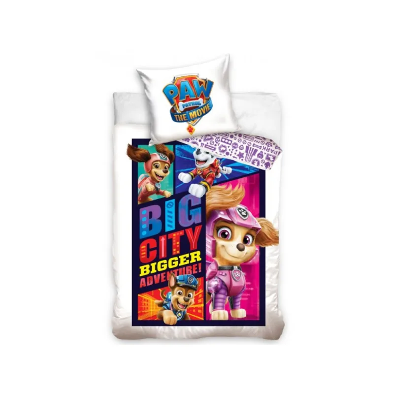 Detské obliečky Tlapková Patrola vo filme biele 140x200/70x90 cm