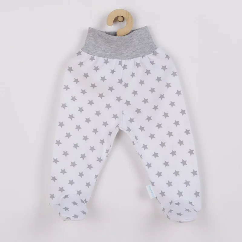Dojčenské polodupačky New Baby Classic II sivé s hviezdičkami