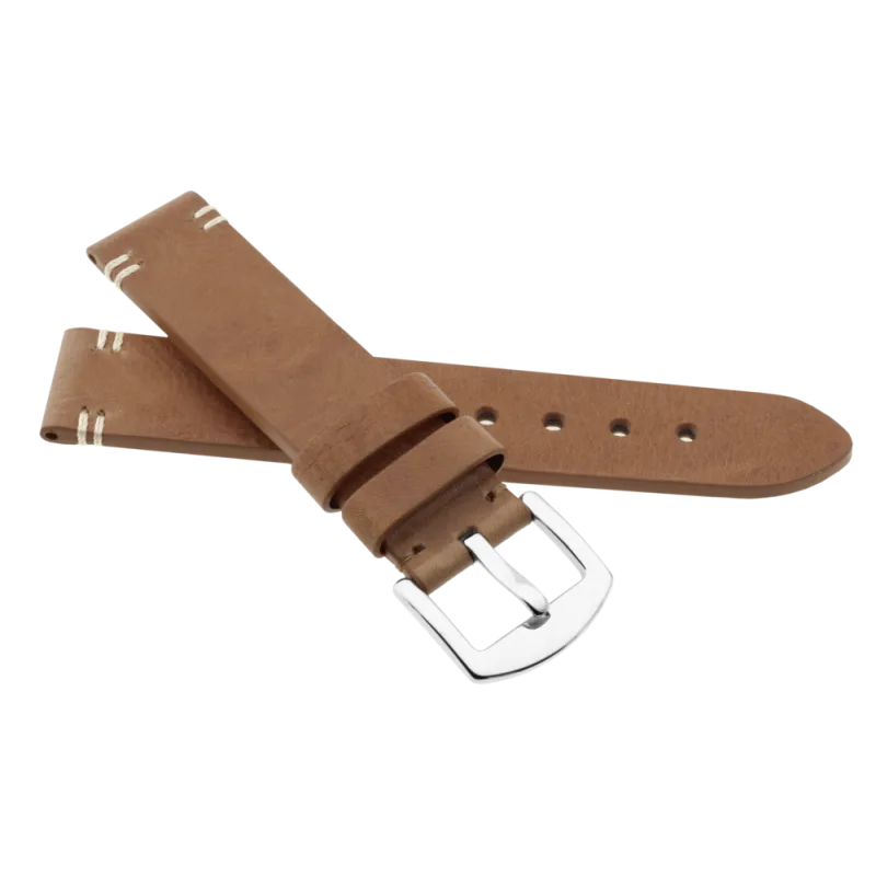 JVD Kožený unisex hnědý řemínek na hodinky R41810/24