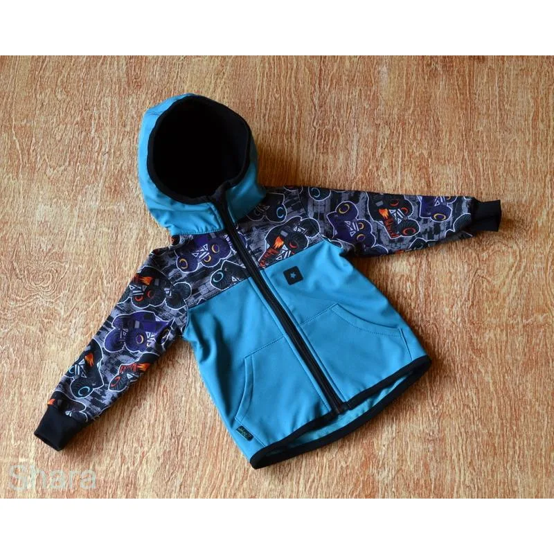 Softshellová bunda - petrolej/monster truck, 80-116