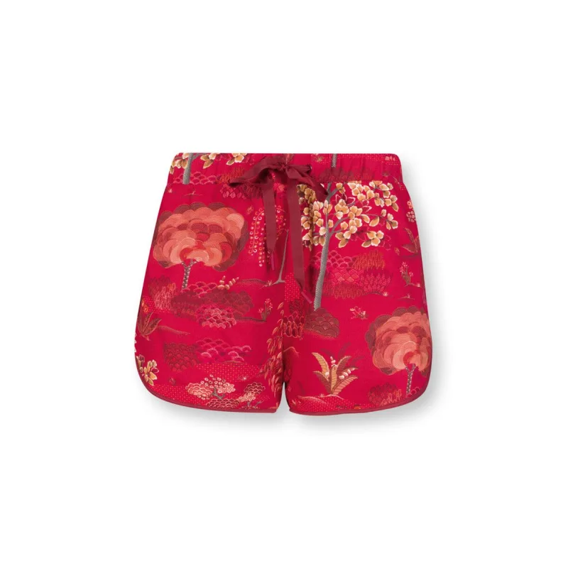 Pip Studio Bali kraťasy Japanese Garden, červené