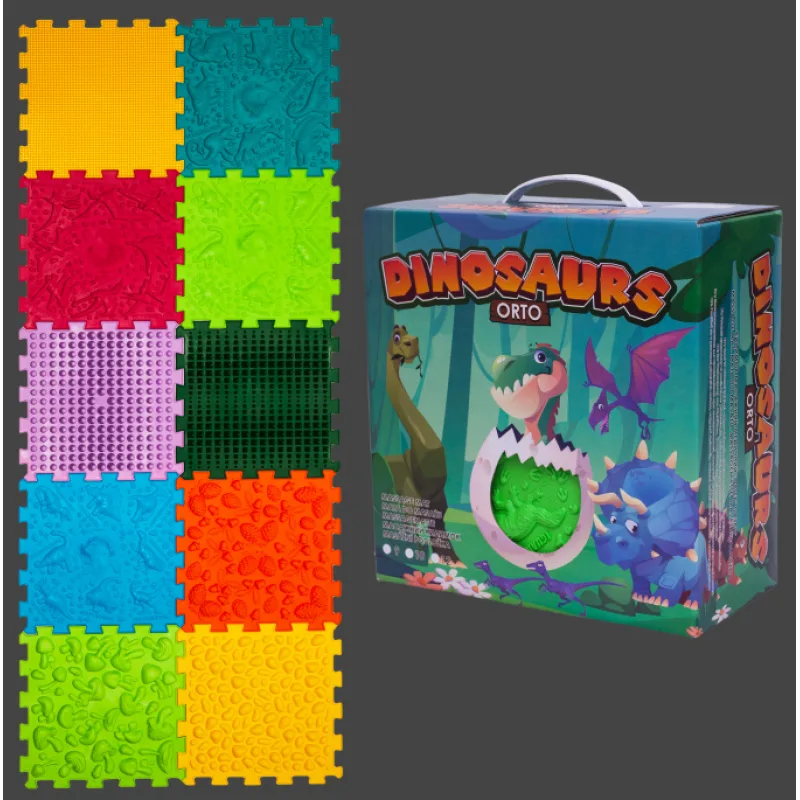 Masážna podložka Ortek Dinosaury Puzzle 10 prvkov