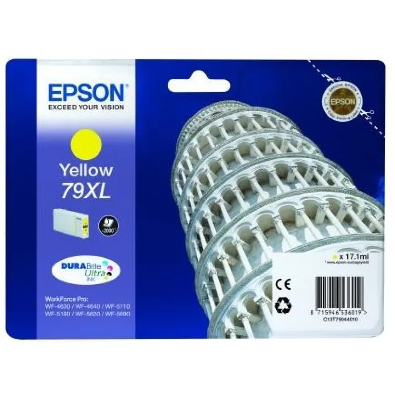 Atramentová kazeta EPSON série WF-5xxx "Pisa" 79 XL žltá (17, 1 ml)…