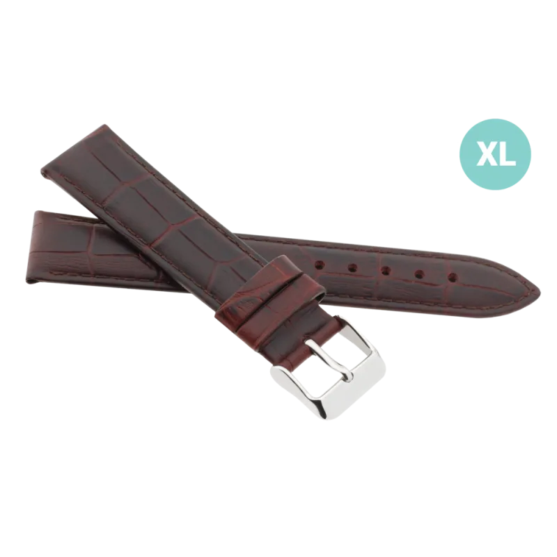 JVD Kožený unisex hnědý řemínek na hodinky R41702/24XL