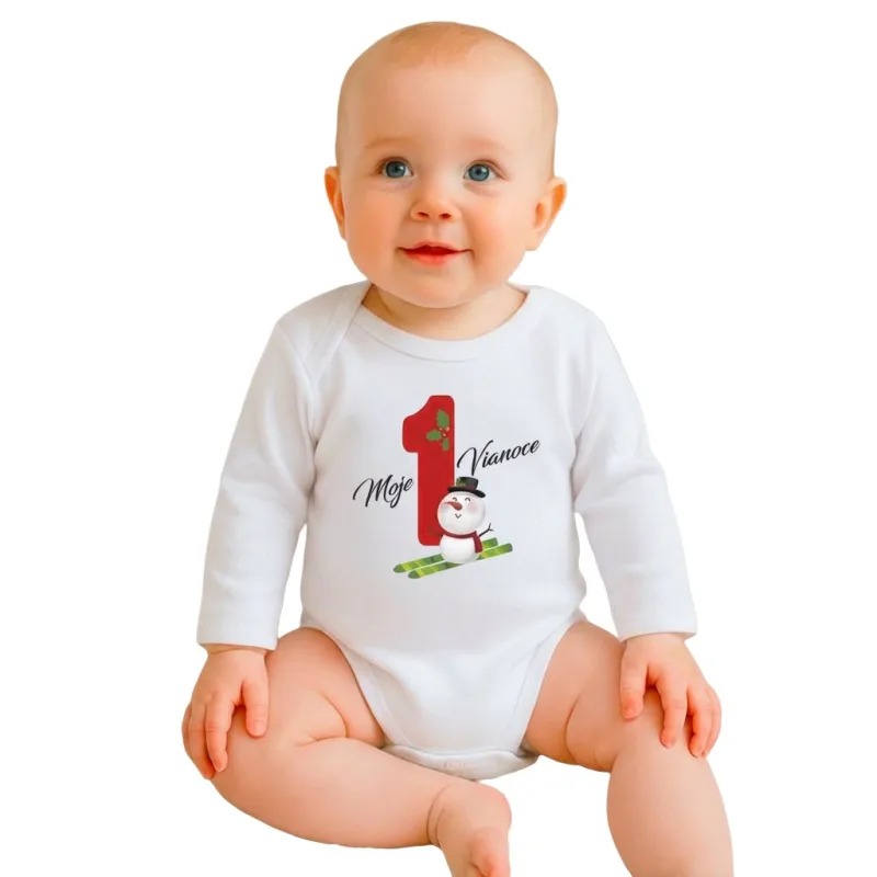 Body s potlačou New Baby Moje prvé Vianoce