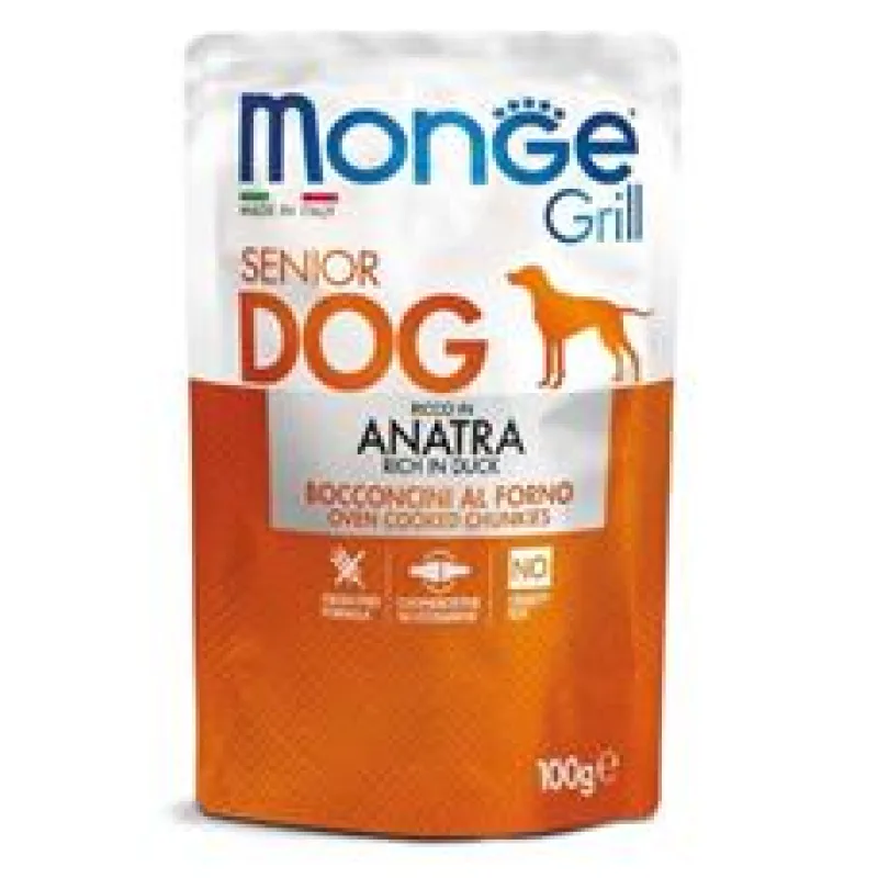 MONGE GRILL SENIOR kapsička kachní pro starší psy 100 g