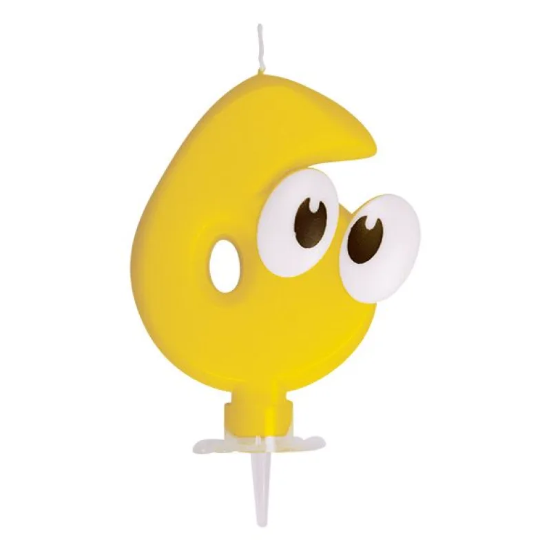 Číslová svíčka se stojánkem (6) 80 mm [1 ks] (37306)