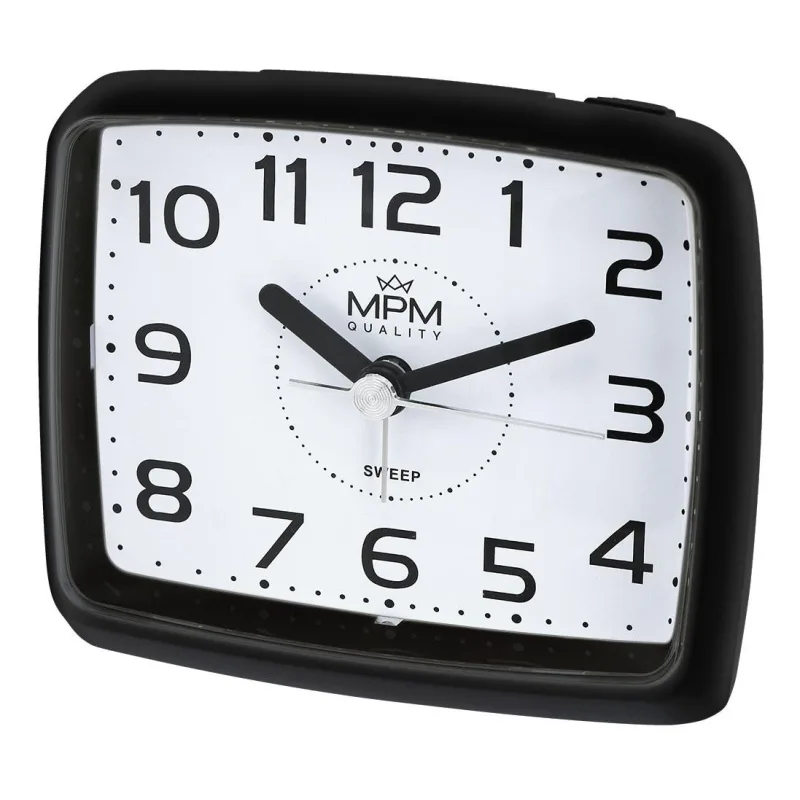 MPM Černý netikající tichý sweep budík MPM C01.3813