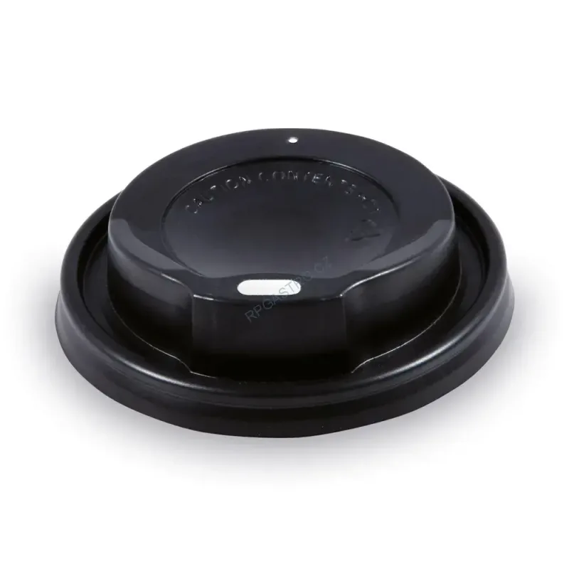 Víčko vypouklé černé pro kelímky Ø 80 mm [100 ks] (76298-1N, CH2N)