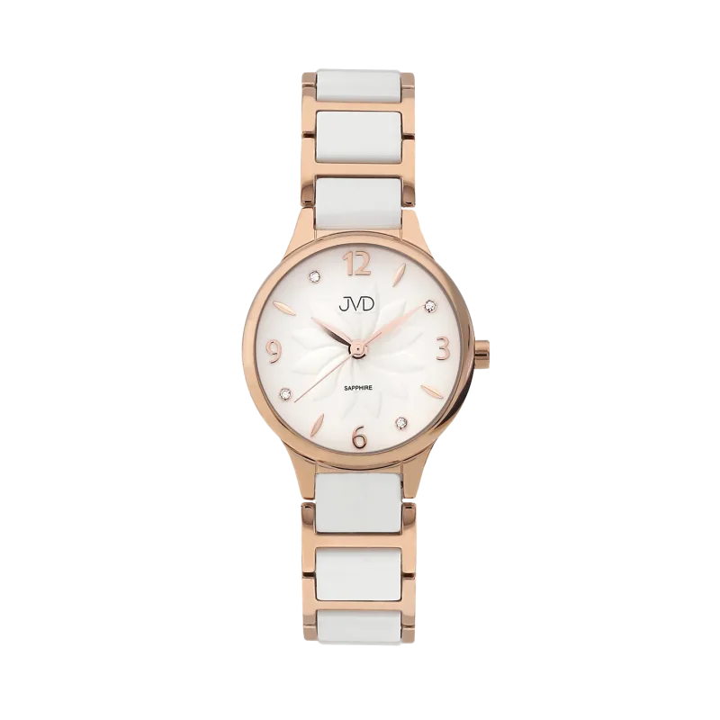 Dámské náramkové keramické hodinky JVD JG1001.2 se safírovým sklem