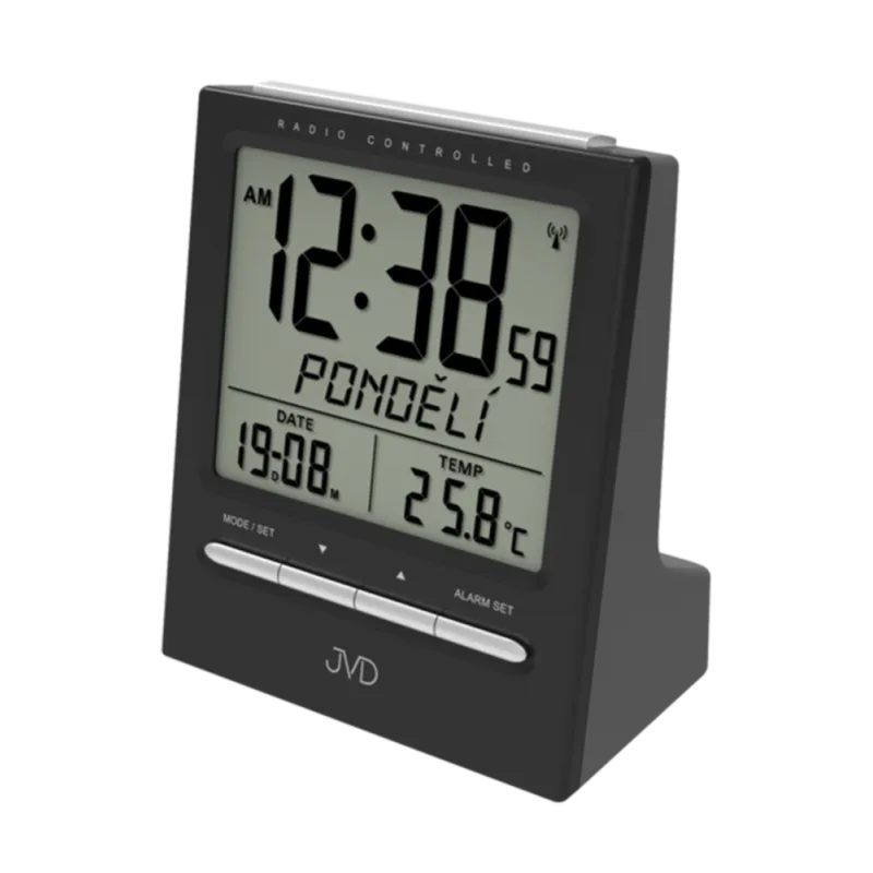 JVD Digitální černý rádiem řízený budík JVD RB9299.2