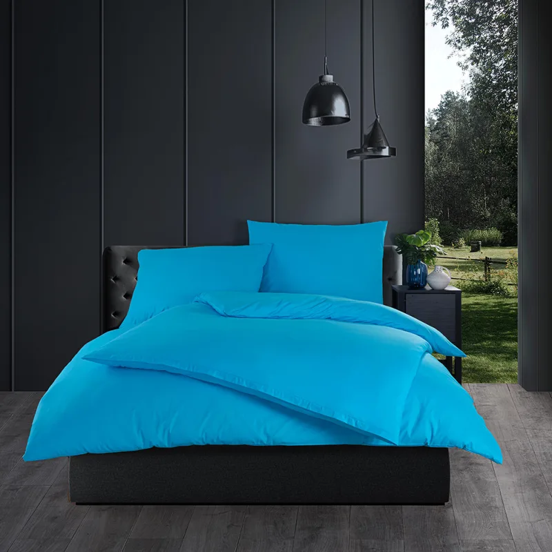 Bavlnené obliečky Color Tyrkysové 140x200/70x90 cm