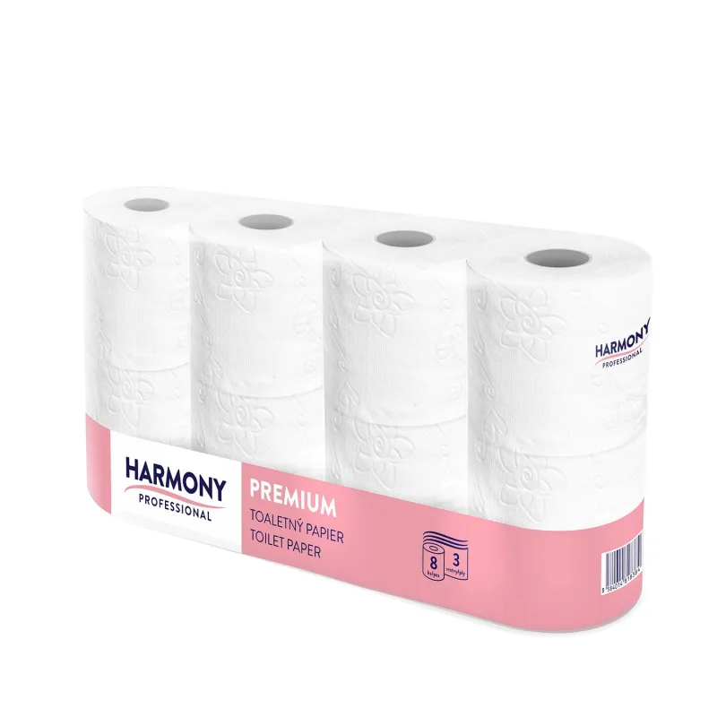 NEPOSÍLÁME - Toaletní papír 3-vrstvý tissue "Harmony Professional" 250 útržků [8 ks] (H4380) Pouze vlastní odvoz nebo rozvoz Náchod a okolí do 12-ti