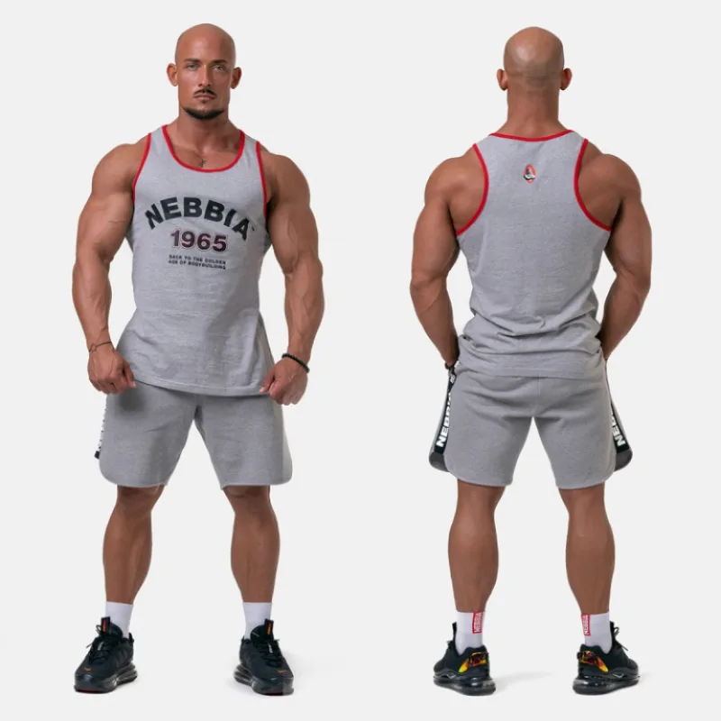 Tielko pánske Old-school Muscle 193 Light Grey - Nebbia Veľkosť: XXL