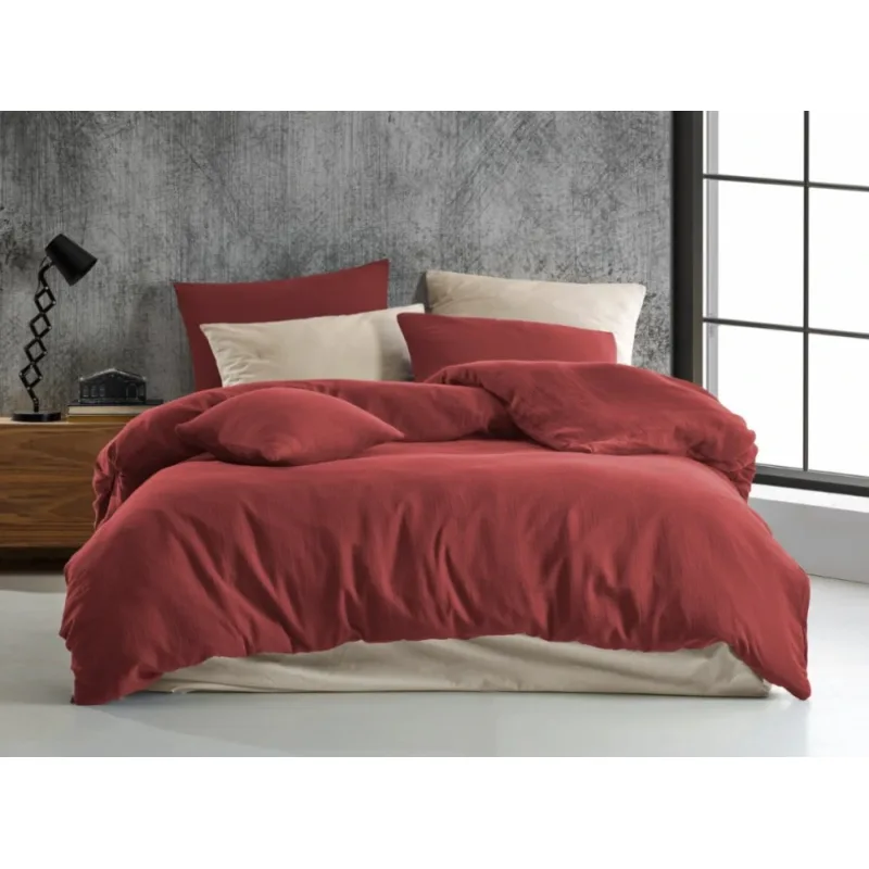Mušelínové obliečky vínové 140x200/70x90 cm
