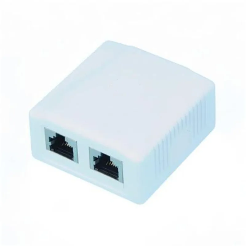 OXnet Zásuvka Basic STP 2 port, Cat6 na omietku, biela EC8315-FD-C6/WH