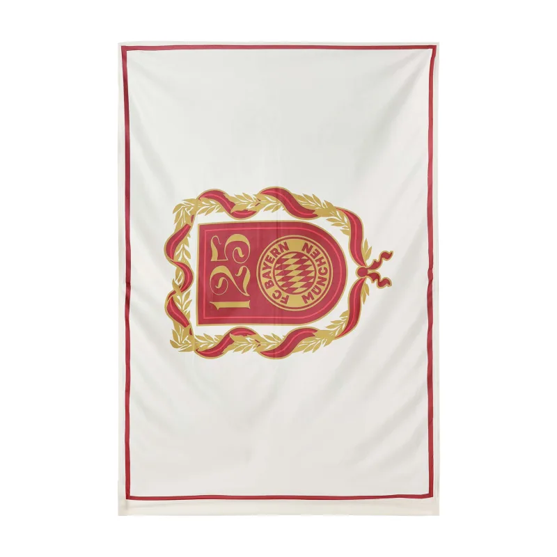 FC Bayern Mníchov 125 rokov zástava/vlajka biela