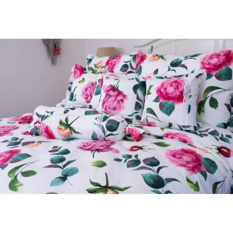 Bavlnené obliečky Renforcé Pivoňky 240x200/2x70x90 cm