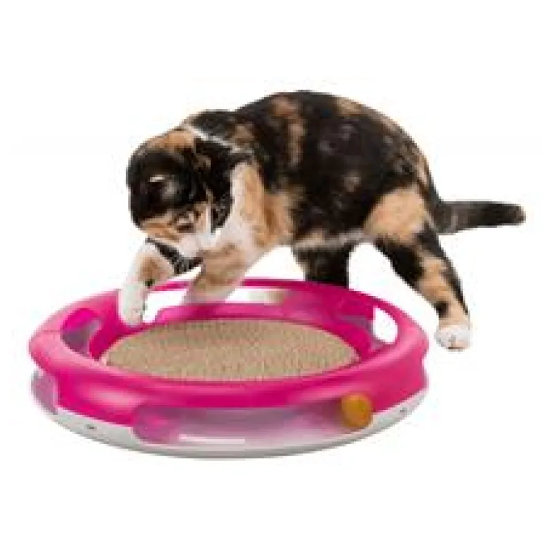 Hračka pro kočku kruh s kuličkou a škrabacím kartonem 37 cm 1 ks