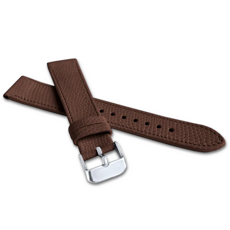 MINET Hnědý řemínek LIZARD se vzorem ještěrky z luxusní kůže Top Grain - 18 LSAFC18