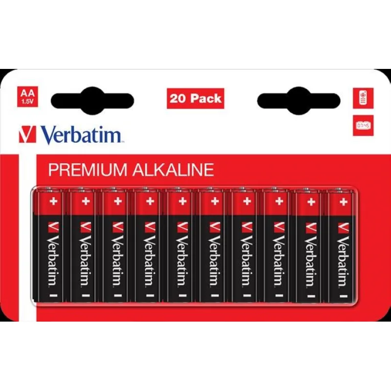 VERBATIM Alkalická Baterie AA 20 Pack / LR6 49877
