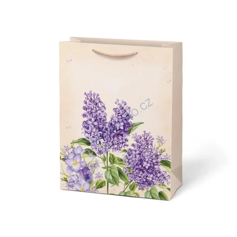 Papírová taška dárková vel.T5 s květinami, motiv 3, 260x340x140 mm (5252755.3)