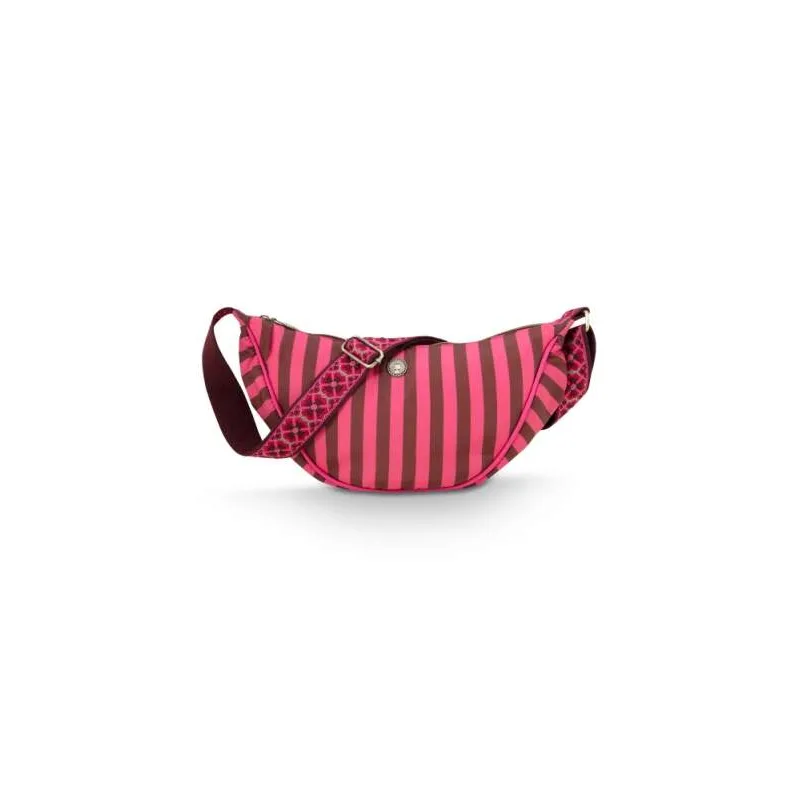 Pip Studio Freya Half Moon Cross Body Stripe kabelka, růžová