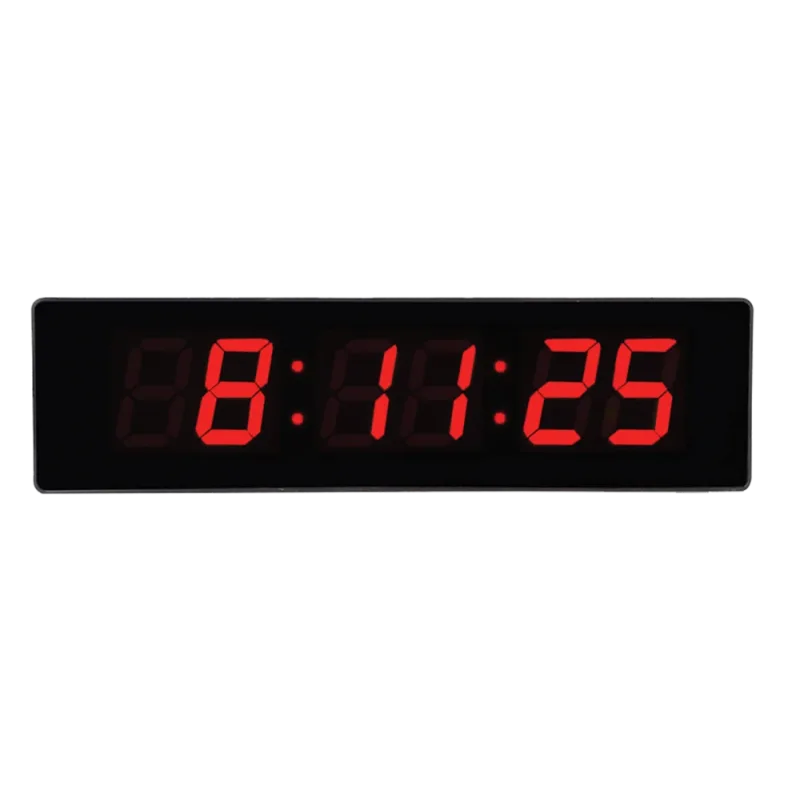 JVD Digitální černé nástěnné hodiny s LED podsvícením červené číslice JVD DH4813.1