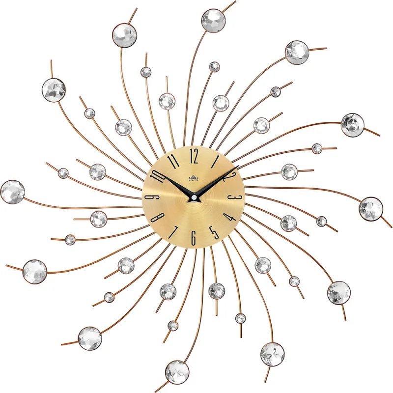 MPM Designové paprskovité skleněno kovové hodiny MPM Gaia E04.4496.80