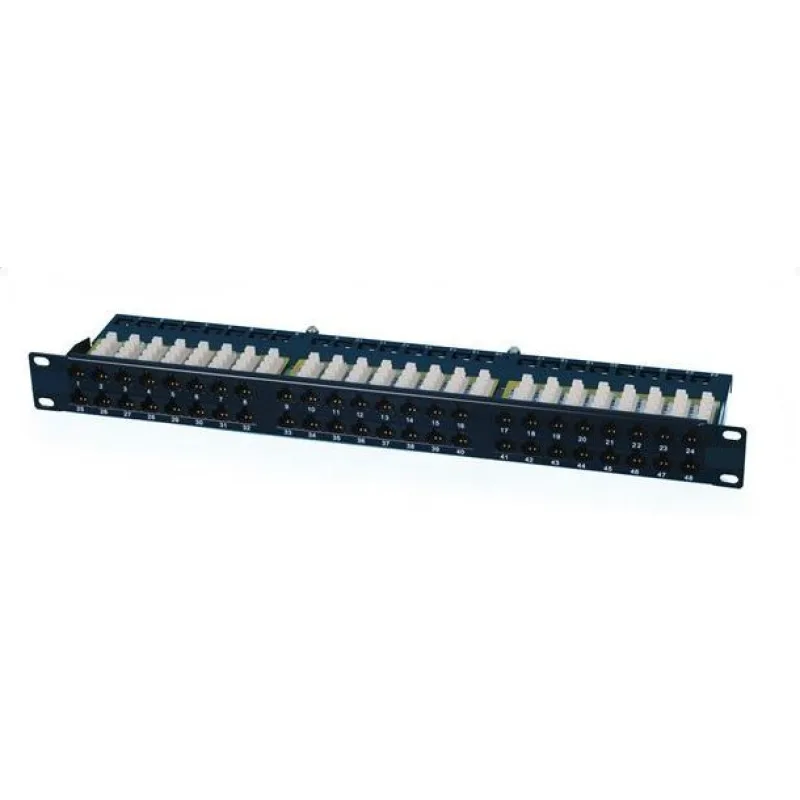 OXnet 19" patch panel 48port Cat5E, UTP, blok UNI 110, vyväz. lišta, 1U,…