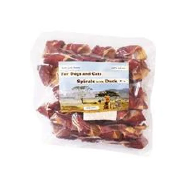 Pochoutka Spirály 15cm z vepřové kůže s kachním 10 ks