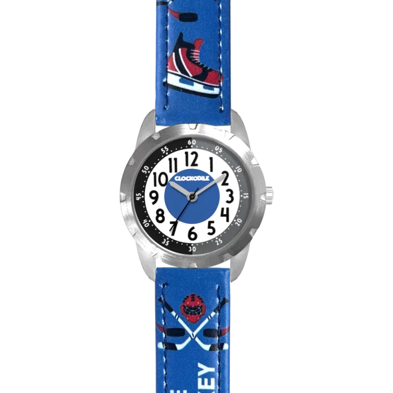 CLOCKODILE Svítící modré chlapecké hodinky HOKEJ CWB0110