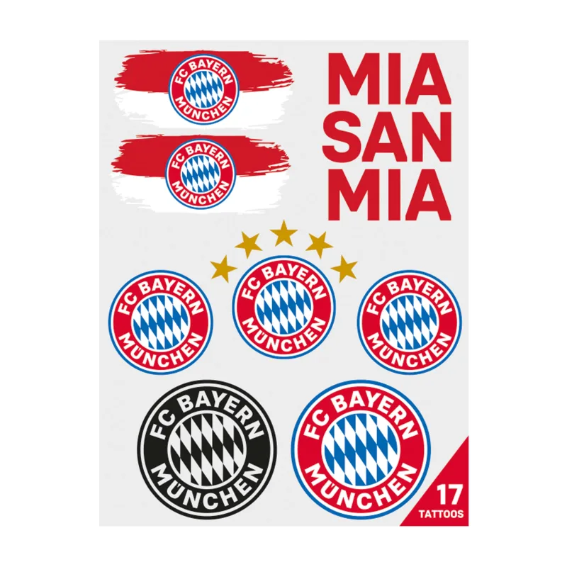FC Bayern München - Bayern Mníchov sada tetovačiek (2 hárky v jednom balení) - SKLADOM