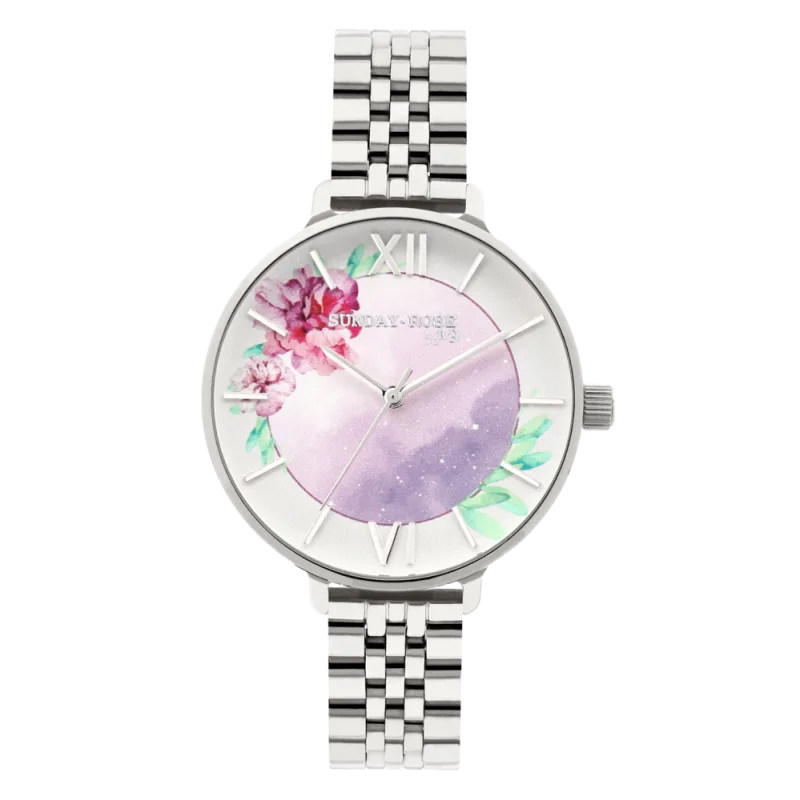 SUNDAY ROSE Dámské květinové eleganní hodinky Enchanted Early Sunrise SUN-E01