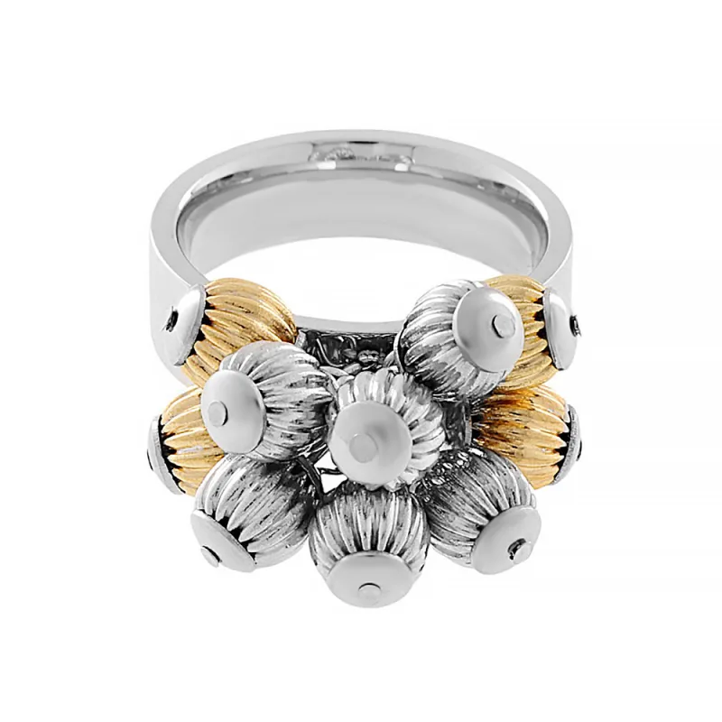 Nerezový prsten 5910 (velikost 55) - stříbrnozlaté barvy