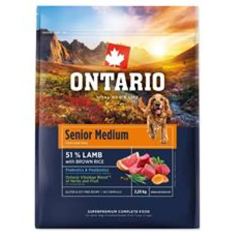 Ontario Senior Medium Lamb & Brown Rice 2x12kg