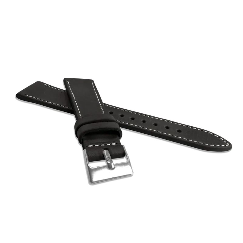 LAVVU Přírodně barvený černý řemínek Nature z kůže Top Grain - 22 LSSUB22