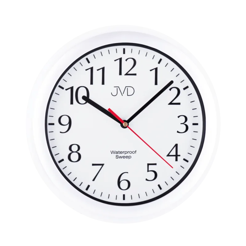 JVD Bílé koupelnové saunové hodiny JVD quartz SH494