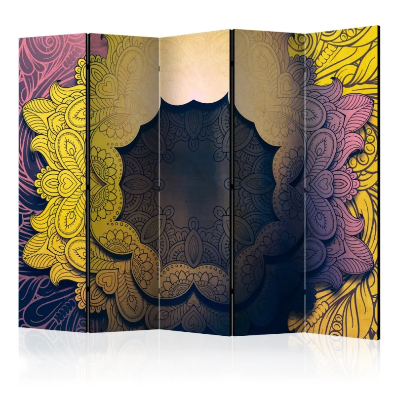 Artgeist Paraván - Floral Collar (Yellow) II [Room Dividers]