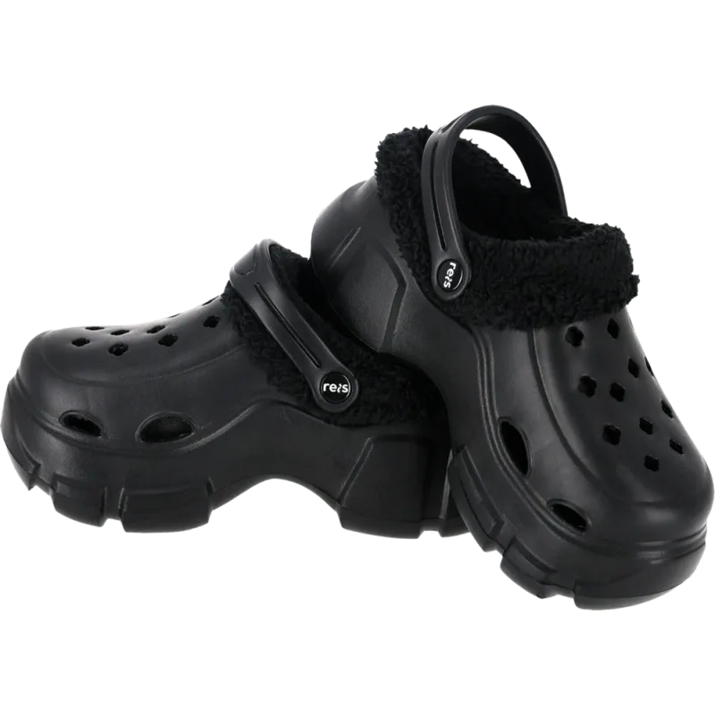 Reis BC COZY papuče zateplená kožušinou čiernej