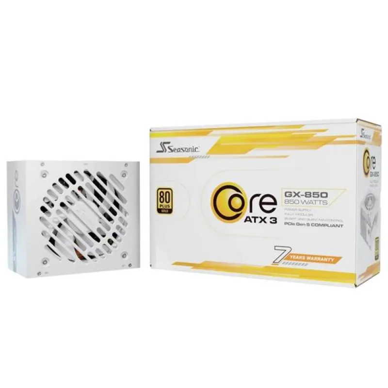 Zdroj 850W, Seasonic Core GX-850 WHITE ATX3.1 80Plus Gold, modular SRP…