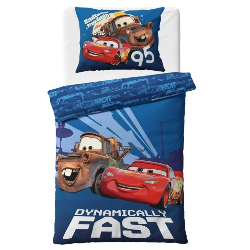Detské obliečky Cars 3 Blesk McQueen a Burák 140x200/70x90 cm