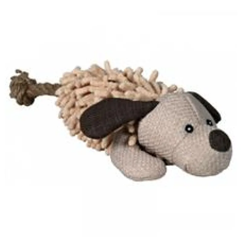 Plyšový pes s ocasem z lana 30 cm
