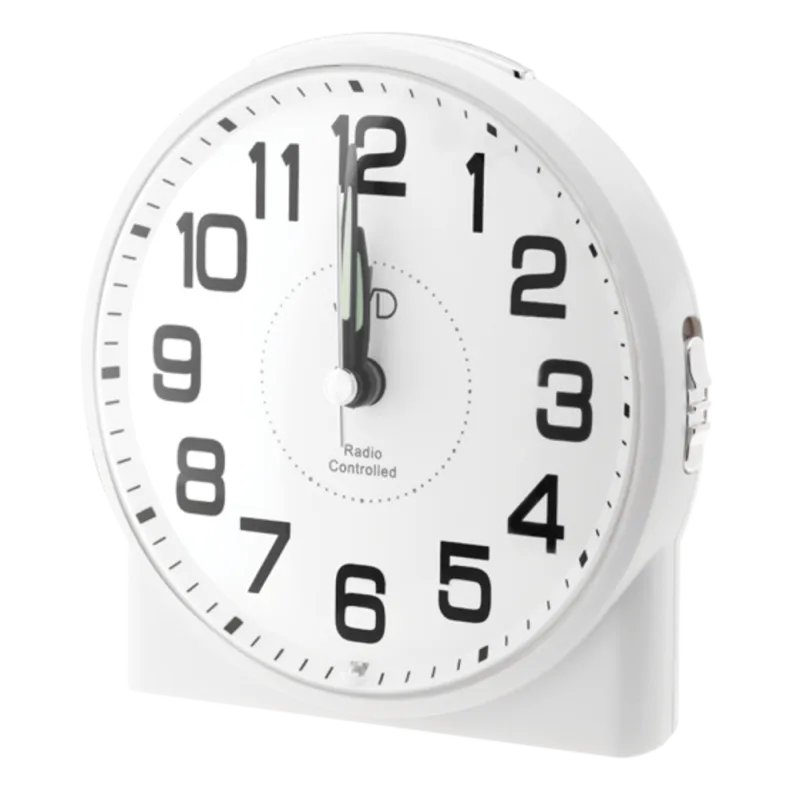 JVD Analogový bílý rádiem řízený budík s tichým režimem JVD RB22.1