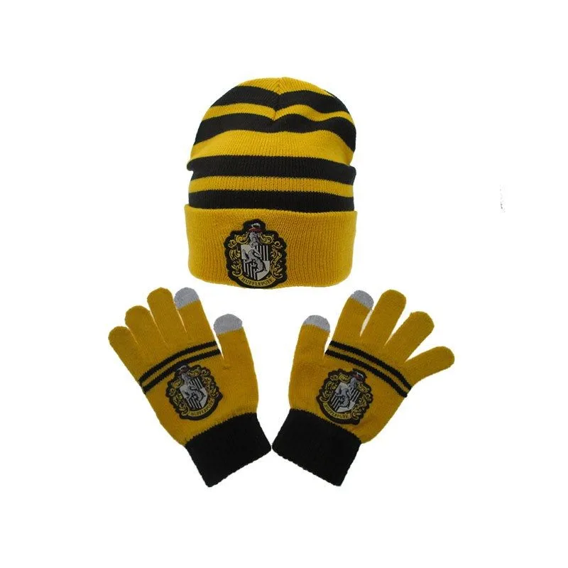 Harry Potter Hufflepuff - Bifľomor zimný set detský - čiapka + rukavice